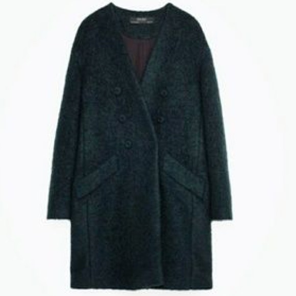 zara coat green